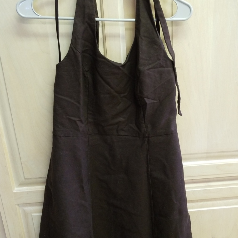 Linen halter dress with POCKETS